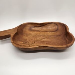 Vintage Midcentury Modern Wooden Pepper Shape Monkey Pod Bowl